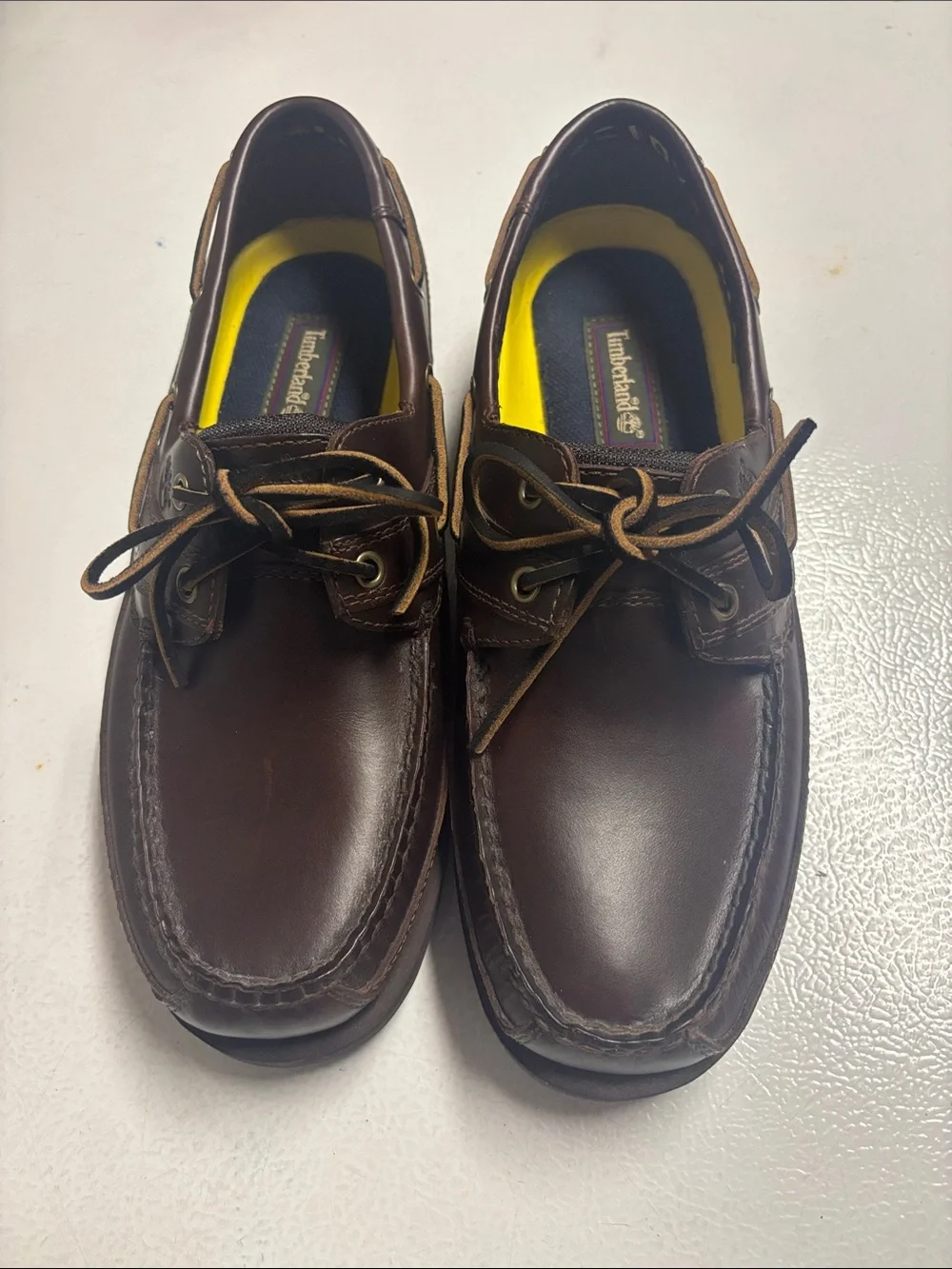 NWOT Timberland Men's Classic Dark Brown Leather 2 Eye  Boat Shoes Size 10